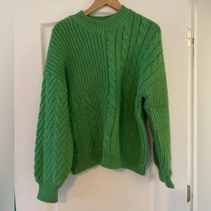 Green sweater oversized